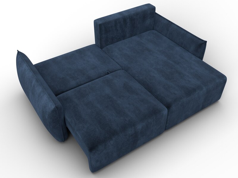 Диван угловой Лига-051 НПБ угол универсальный, Велюр, TOWER 13 синий
