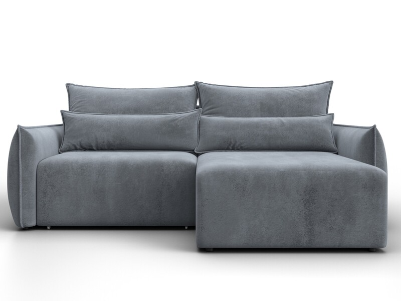 Диван угловой Лига-051 НПБ угол универсальный, Велюр, TOWER 10 серый