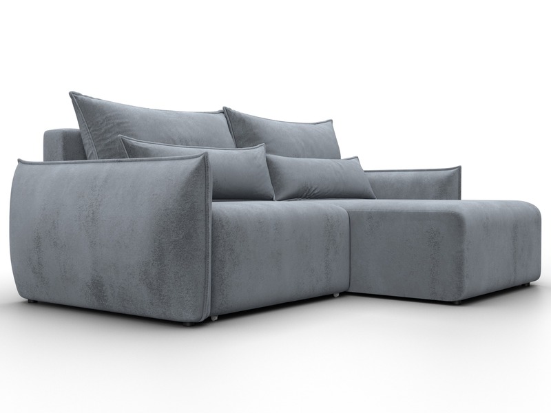 Диван угловой Лига-051 НПБ угол универсальный, Велюр, TOWER 10 серый