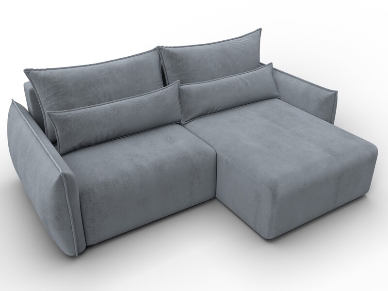 Диван угловой Лига-051 НПБ угол универсальный, Велюр, TOWER 10 серый