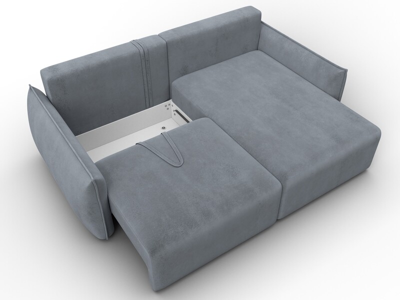 Диван угловой Лига-051 НПБ угол универсальный, Велюр, TOWER 10 серый