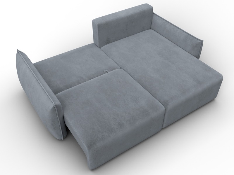 Диван угловой Лига-051 НПБ угол универсальный, Велюр, TOWER 10 серый