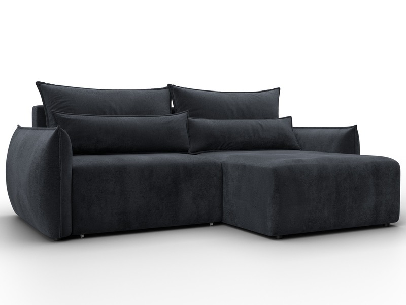 Диван угловой Лига-051 НПБ угол универсальный, Велюр, TOWER 11 темно-серый