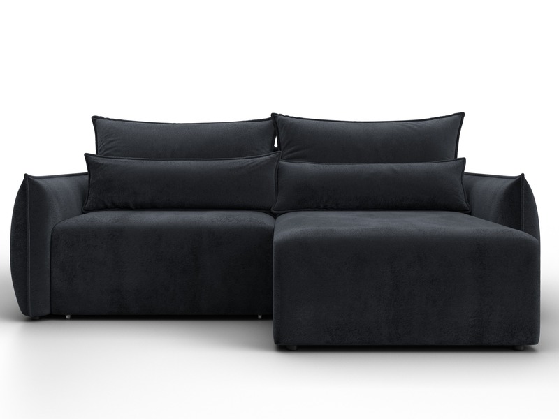 Диван угловой Лига-051 НПБ угол универсальный, Велюр, TOWER 11 темно-серый