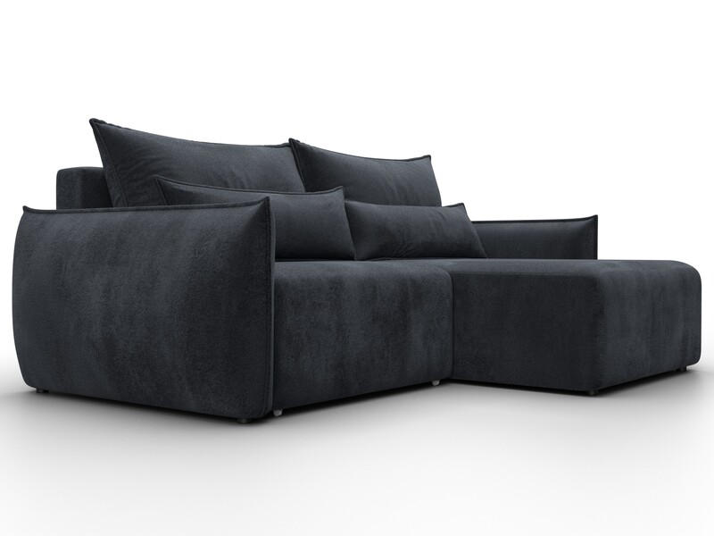 Диван угловой Лига-051 НПБ угол универсальный, Велюр, TOWER 11 темно-серый