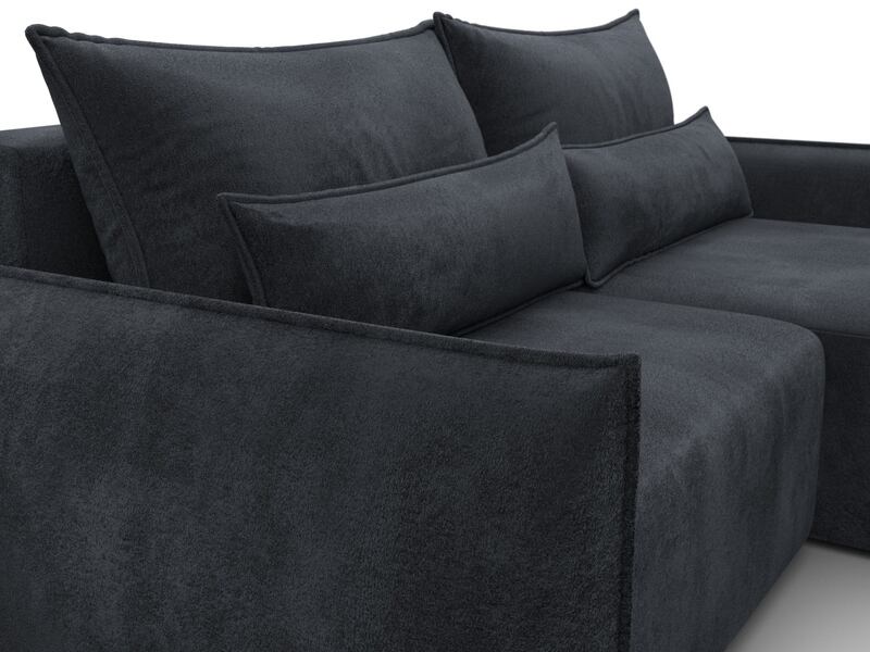 Диван угловой Лига-051 НПБ угол универсальный, Велюр, TOWER 11 темно-серый