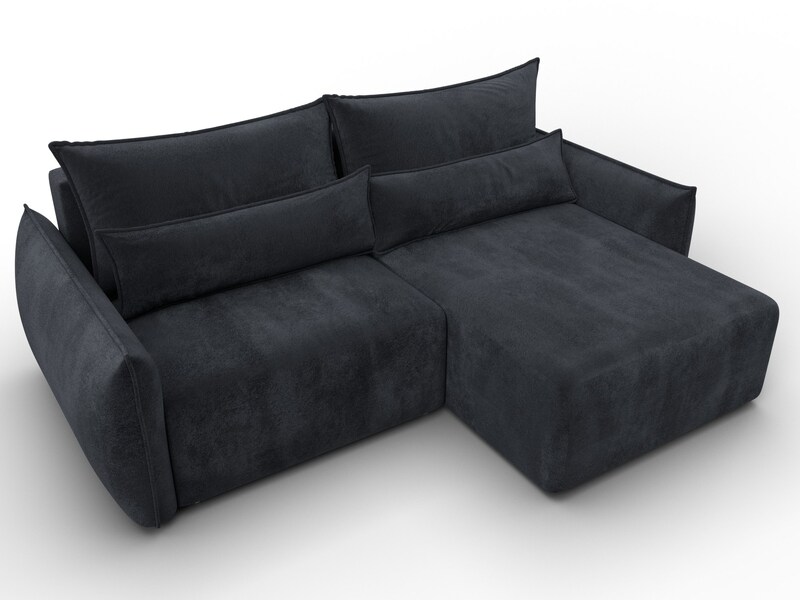 Диван угловой Лига-051 НПБ угол универсальный, Велюр, TOWER 11 темно-серый