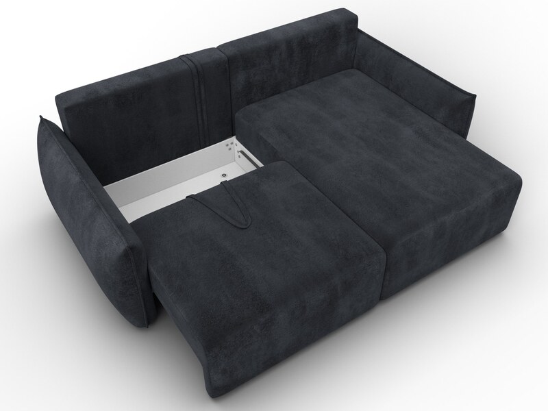 Диван угловой Лига-051 НПБ угол универсальный, Велюр, TOWER 11 темно-серый