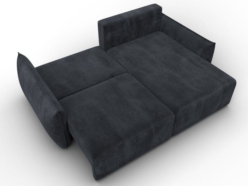 Диван угловой Лига-051 НПБ угол универсальный, Велюр, TOWER 11 темно-серый