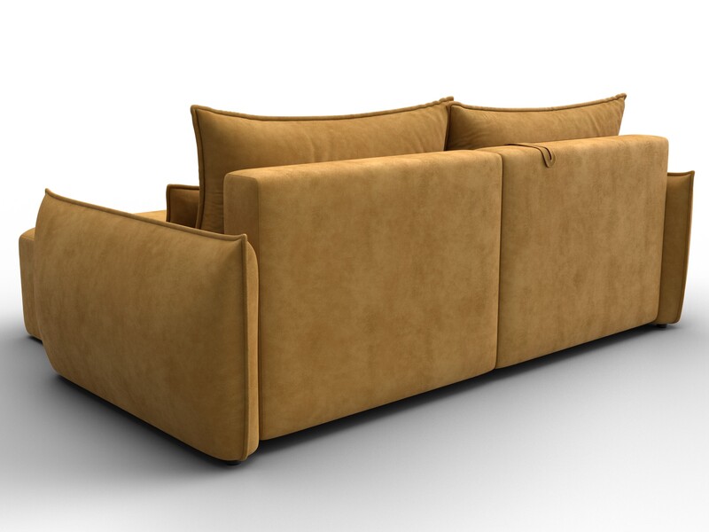 Диван угловой Лига-051 НПБ угол универсальный, Велюр, BRUT 10 желтый