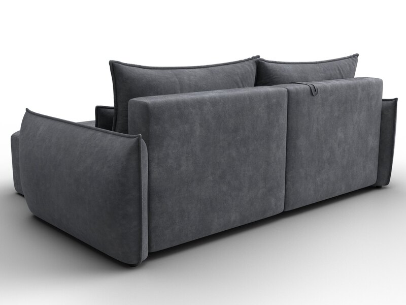 Диван угловой Лига-051 НПБ угол универсальный, Велюр, BRUT 16 темно-серый