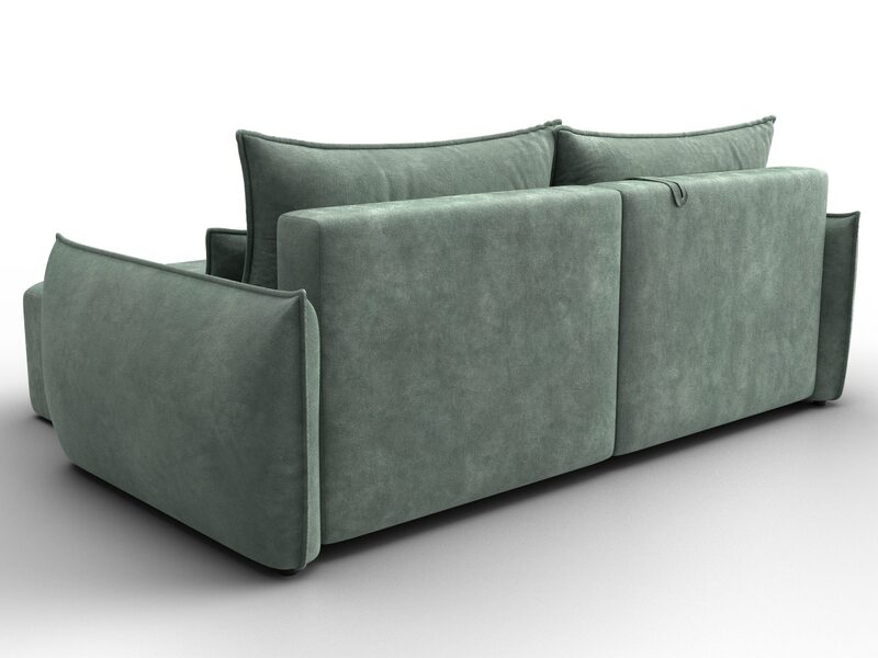 Диван угловой Лига-051 НПБ угол универсальный, Велюр, BRUT 08 зеленый