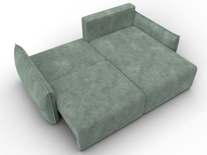 Диван угловой Лига-051 НПБ угол универсальный, Велюр, BRUT 08 зеленый