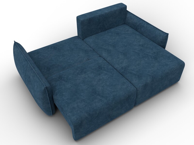 Диван угловой Лига-051 НПБ угол универсальный, Велюр, BRUT 11 синий
