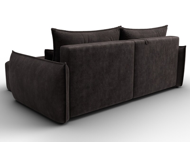 Диван угловой Лига-051 НПБ угол универсальный, Велюр, BRUT 17 коричневый