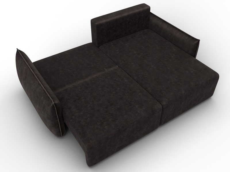 Диван угловой Лига-051 НПБ угол универсальный, Велюр, BRUT 17 коричневый