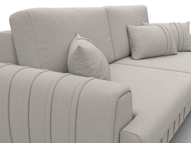 Диван прямой Лига-057 НПБ, Рогожка, Амур 02 бежевый