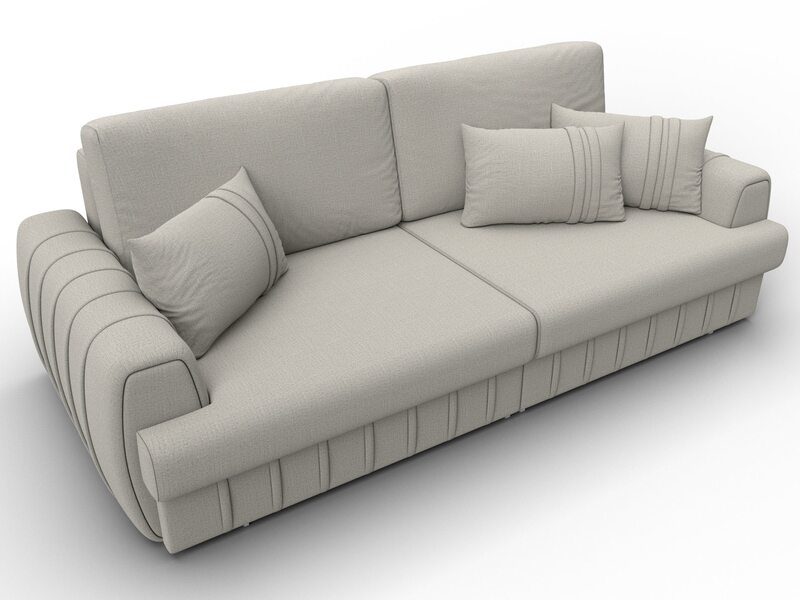 Диван прямой Лига-057 НПБ, Рогожка, Амур 02 бежевый