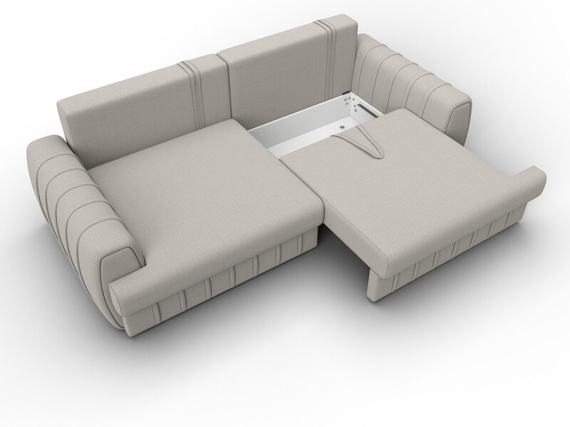 Диван прямой Лига-057 НПБ, Рогожка, Амур 02 бежевый