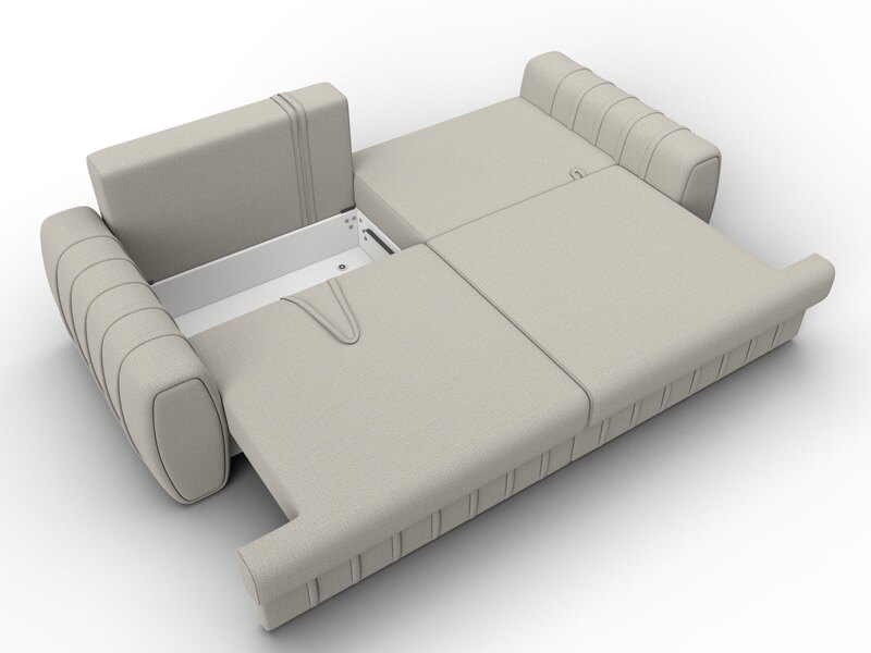 Диван прямой Лига-057 НПБ, Рогожка, Амур 02 бежевый