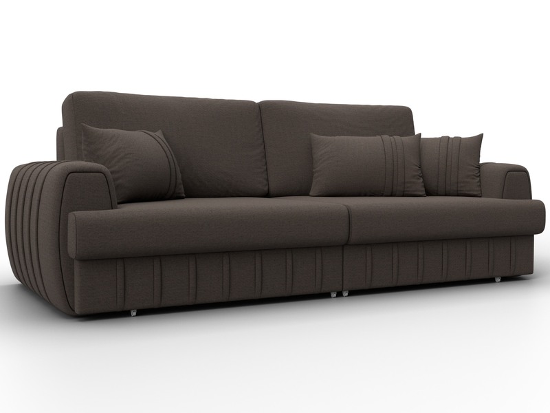 Диван прямой Лига-057 НПБ, Рогожка, Амур 05 коричневый