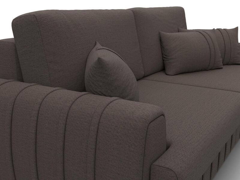 Диван прямой Лига-057 НПБ, Рогожка, Амур 05 коричневый