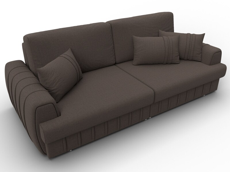 Диван прямой Лига-057 НПБ, Рогожка, Амур 05 коричневый