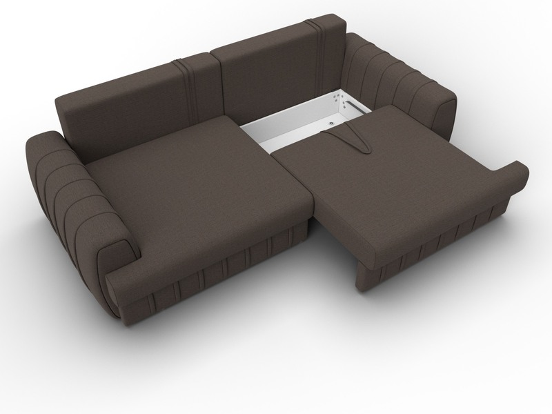 Диван прямой Лига-057 НПБ, Рогожка, Амур 05 коричневый