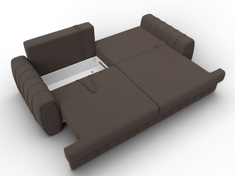 Диван прямой Лига-057 НПБ, Рогожка, Амур 05 коричневый