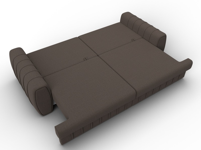 Диван прямой Лига-057 НПБ, Рогожка, Амур 05 коричневый