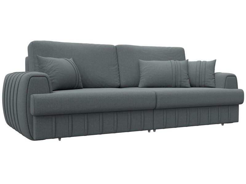 Диван прямой Лига-057 НПБ, Рогожка, Амур 07 серый