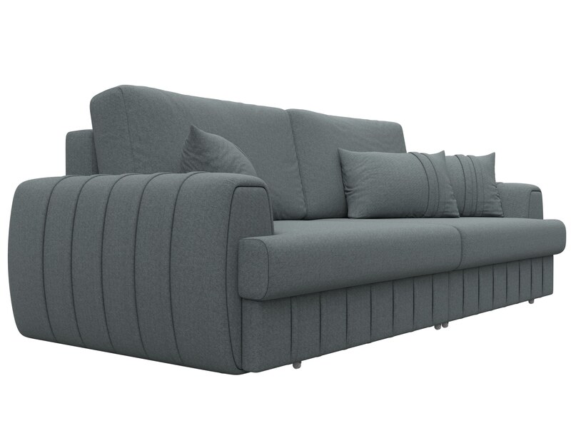 Диван прямой Лига-057 НПБ, Рогожка, Амур 07 серый