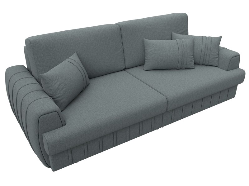 Диван прямой Лига-057 НПБ, Рогожка, Амур 07 серый