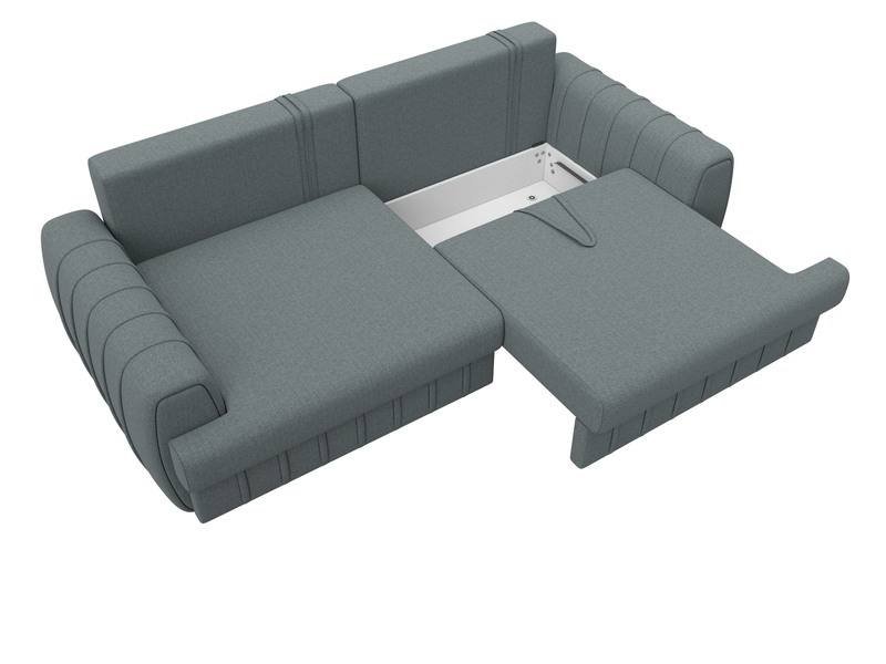 Диван прямой Лига-057 НПБ, Рогожка, Амур 07 серый