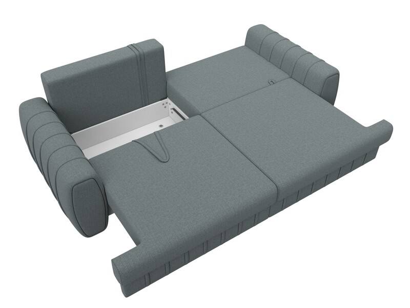 Диван прямой Лига-057 НПБ, Рогожка, Амур 07 серый