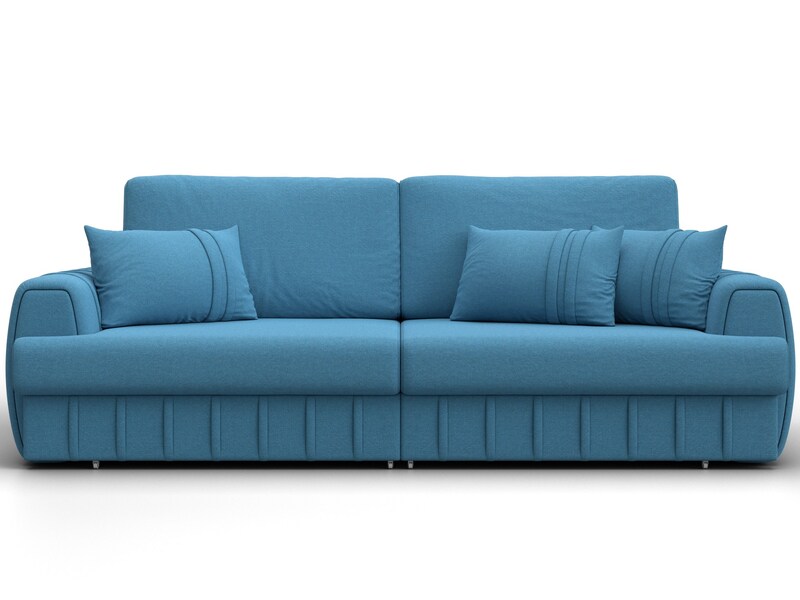 Диван прямой Лига-057 НПБ, Рогожка, Амур 10 голубой