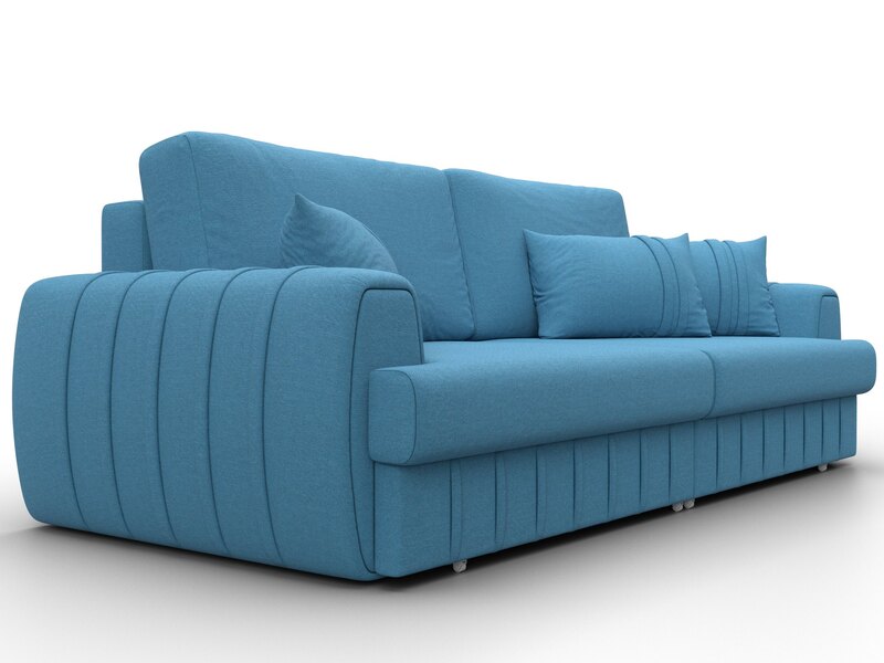 Диван прямой Лига-057 НПБ, Рогожка, Амур 10 голубой