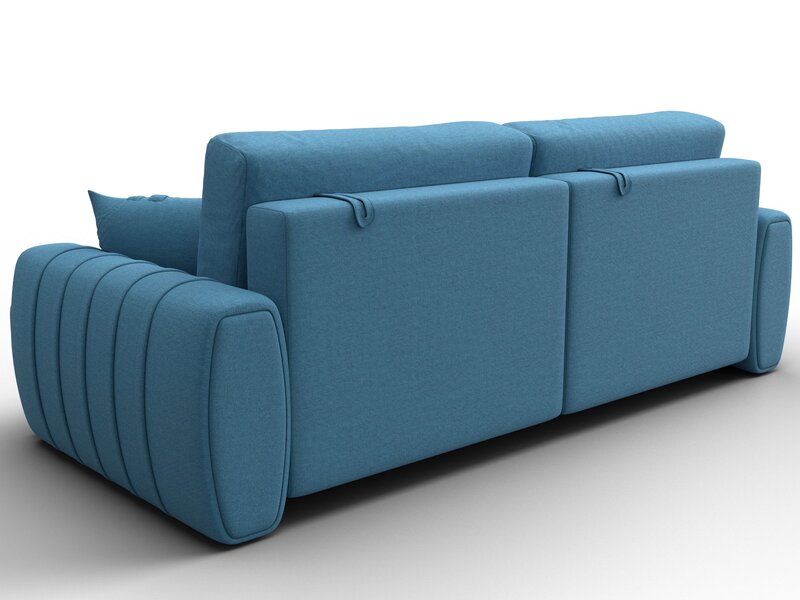 Диван прямой Лига-057 НПБ, Рогожка, Амур 10 голубой