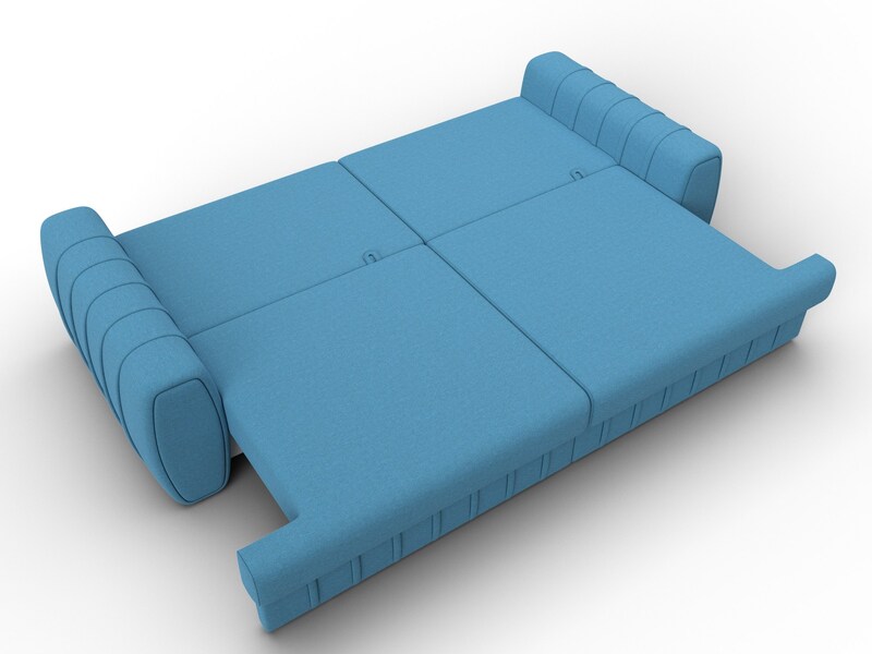 Диван прямой Лига-057 НПБ, Рогожка, Амур 10 голубой