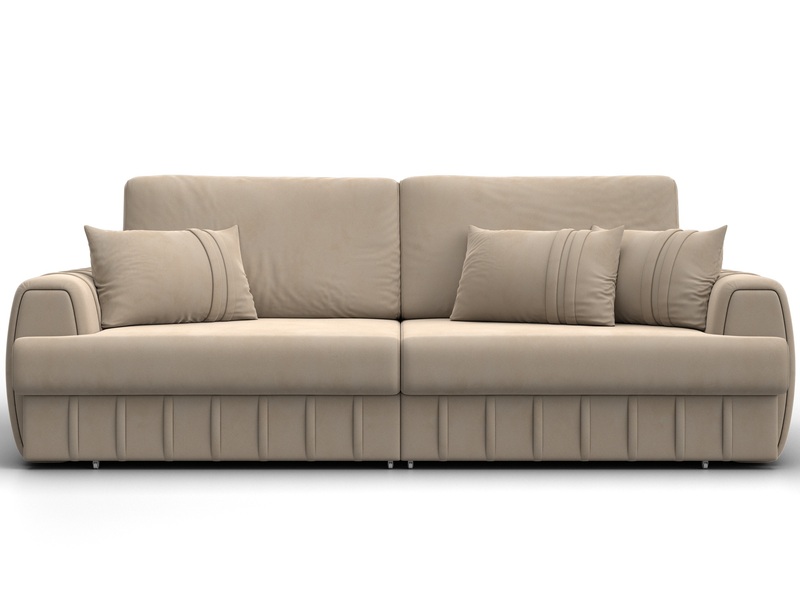 Диван прямой Лига-057 НПБ, Велюр, SEVEN 729 бежевый