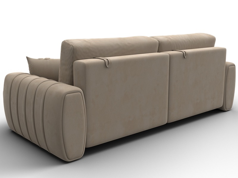 Диван прямой Лига-057 НПБ, Велюр, SEVEN 729 бежевый