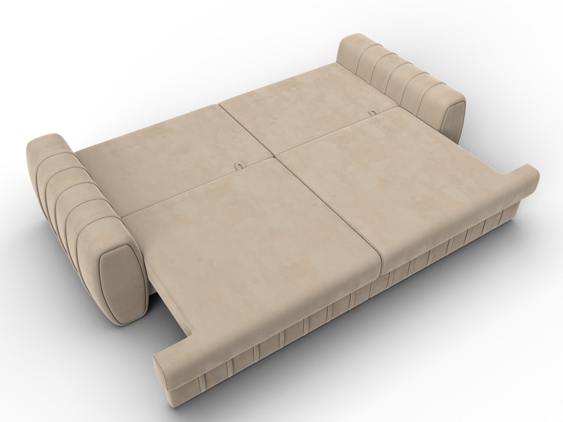 Диван прямой Лига-057 НПБ, Велюр, SEVEN 729 бежевый