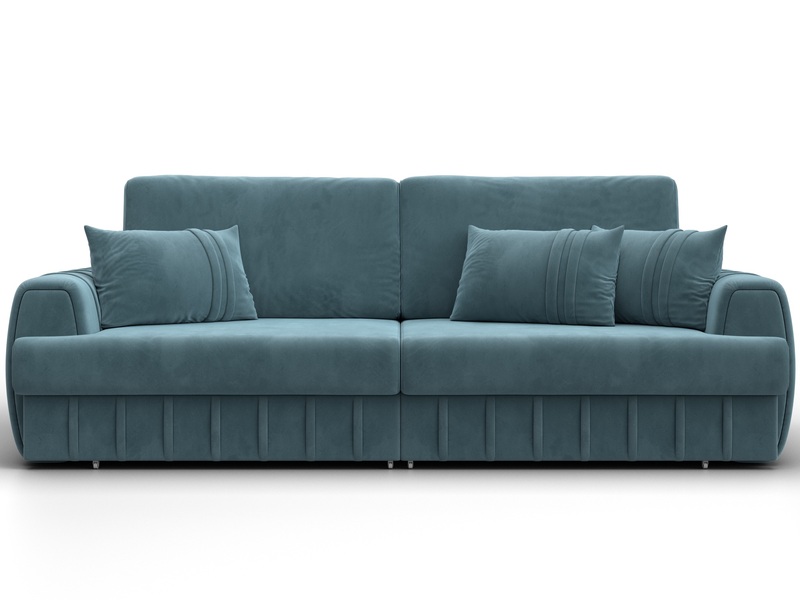 Диван прямой Лига-057 НПБ, Велюр, SEVEN 113 бирюзовый