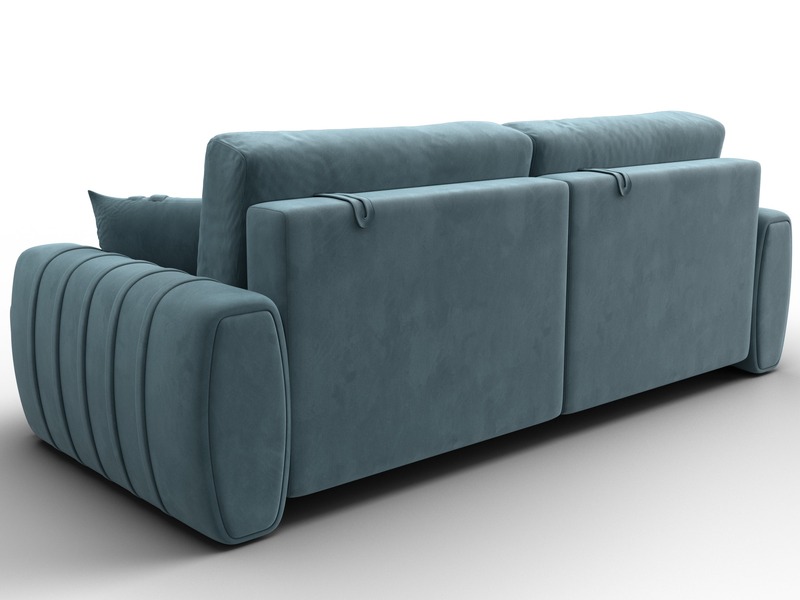 Диван прямой Лига-057 НПБ, Велюр, SEVEN 113 бирюзовый