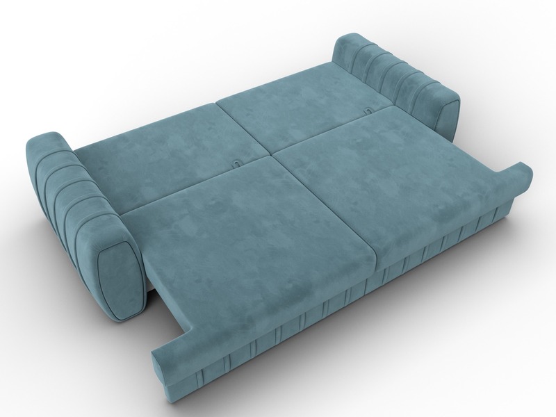 Диван прямой Лига-057 НПБ, Велюр, SEVEN 113 бирюзовый