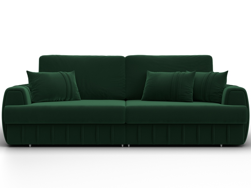 Диван прямой Лига-057 НПБ, Велюр, SEVEN 626 зеленый
