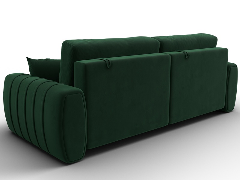 Диван прямой Лига-057 НПБ, Велюр, SEVEN 626 зеленый