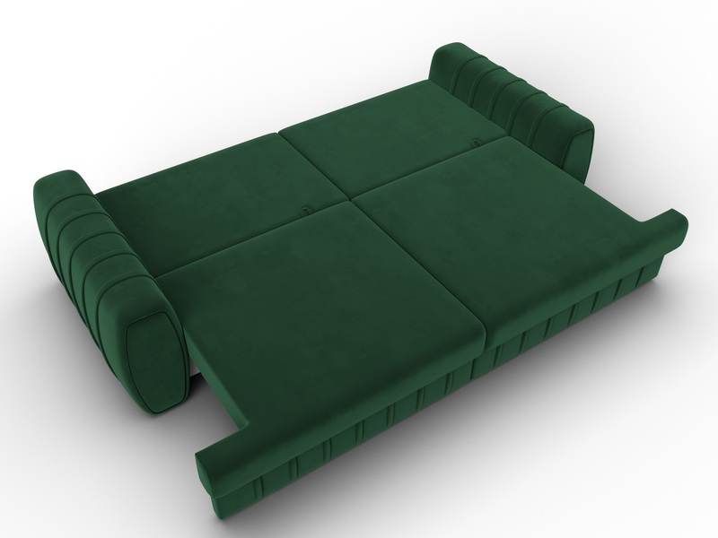 Диван прямой Лига-057 НПБ, Велюр, SEVEN 626 зеленый