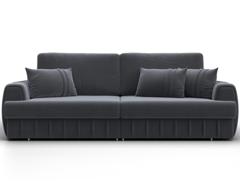 Диван прямой Лига-057 НПБ, Велюр, SEVEN 17 серый