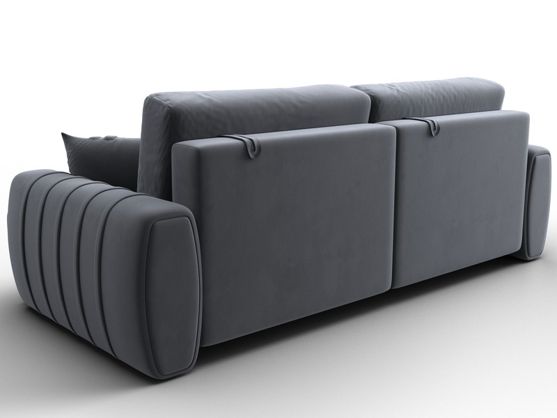 Диван прямой Лига-057 НПБ, Велюр, SEVEN 17 серый